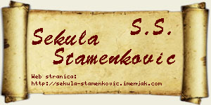 Sekula Stamenković vizit kartica